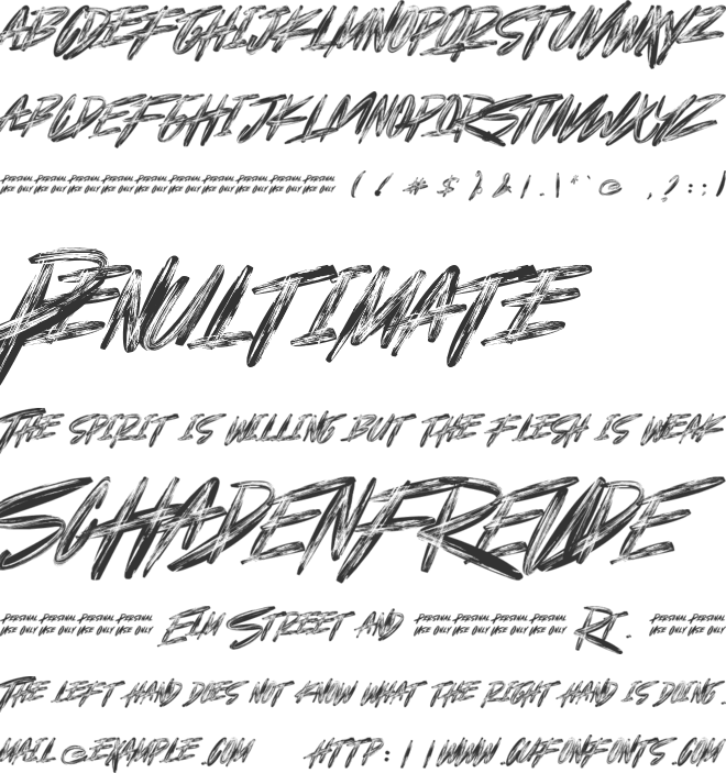 Gayamores Brush font preview