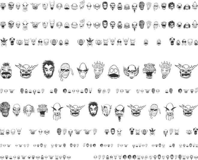 Monsters Among US Dingbats font preview