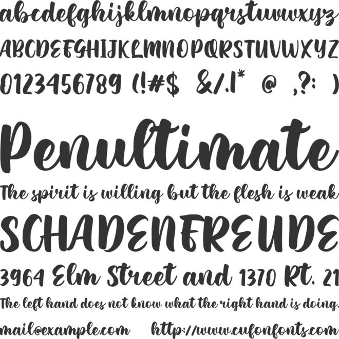 Bertha Melanie font preview