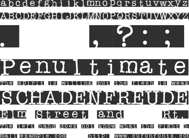 Rubberstamp font preview