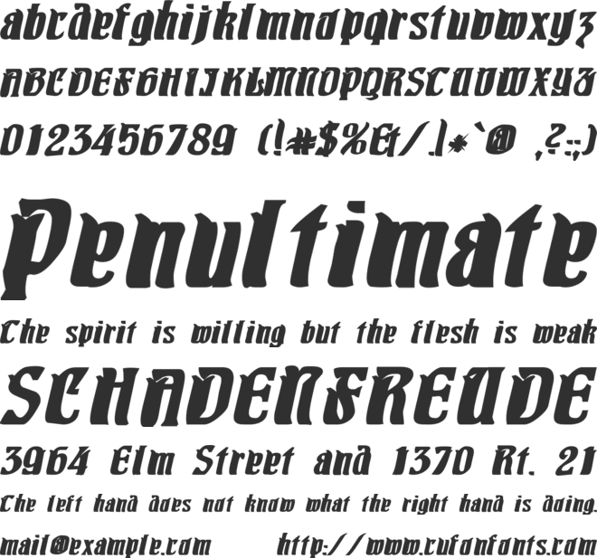 Pittoresk font preview