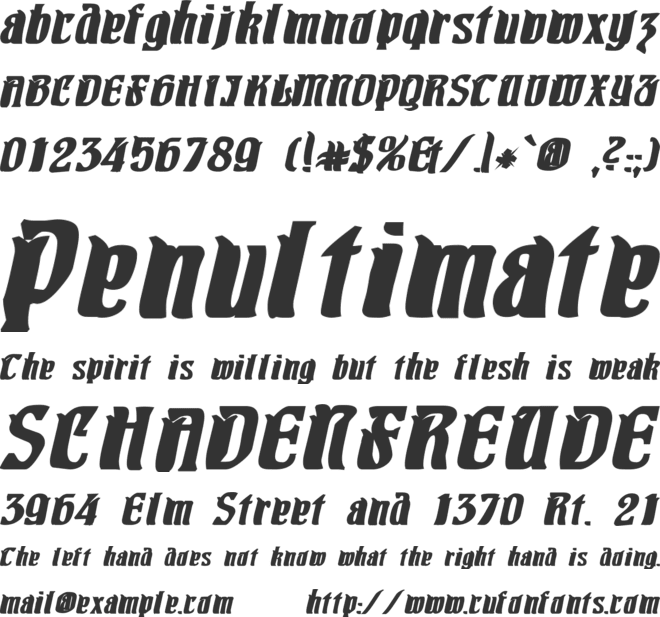 Pittoresk font preview