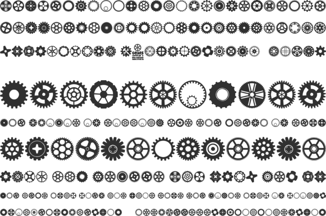 Gears Icons font preview