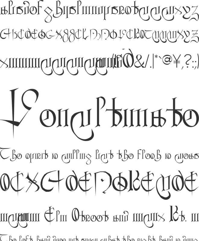 Courthand font preview