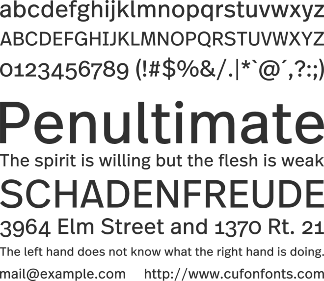 Real Text font preview