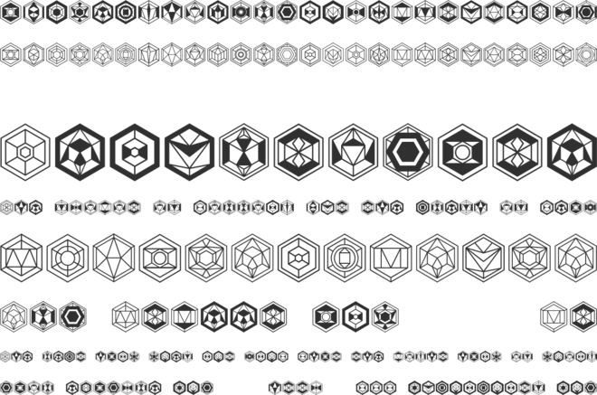 Hexagons font preview