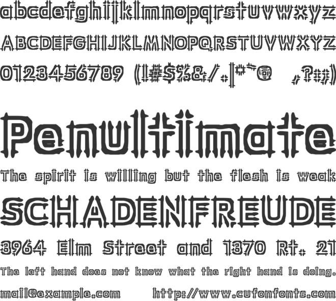 Wincing BRK font preview