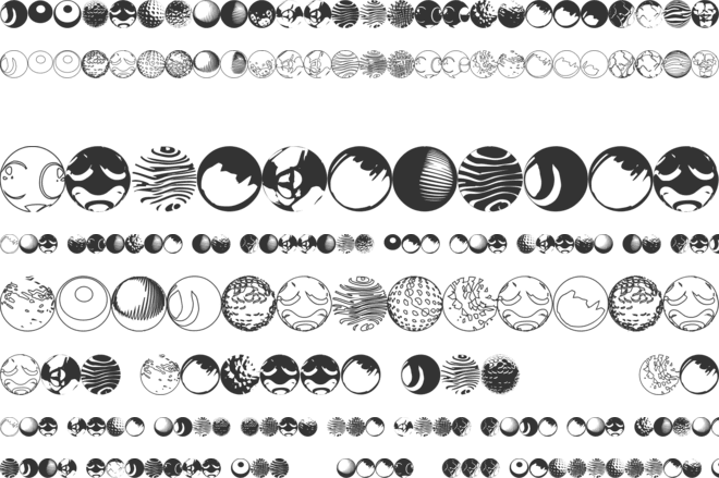 52 Sphereoids font preview
