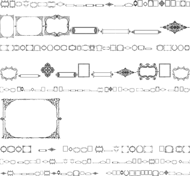 Vintage Frames font preview