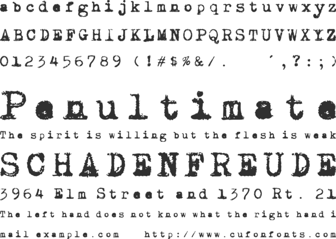 Draconian Typewriter font preview