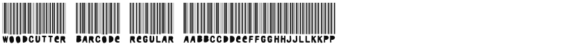 Woodcutter barcode Regular font