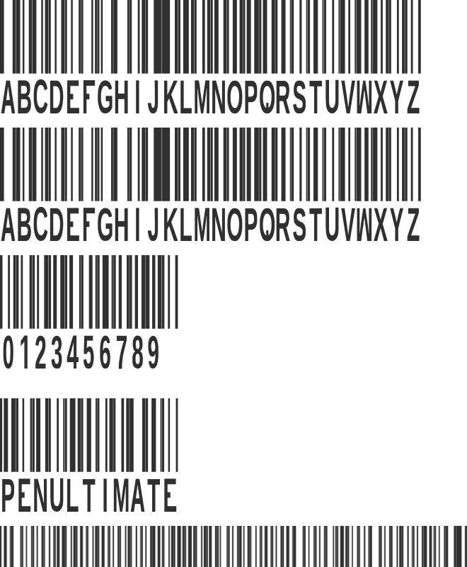 New Barcode Font tfb font preview