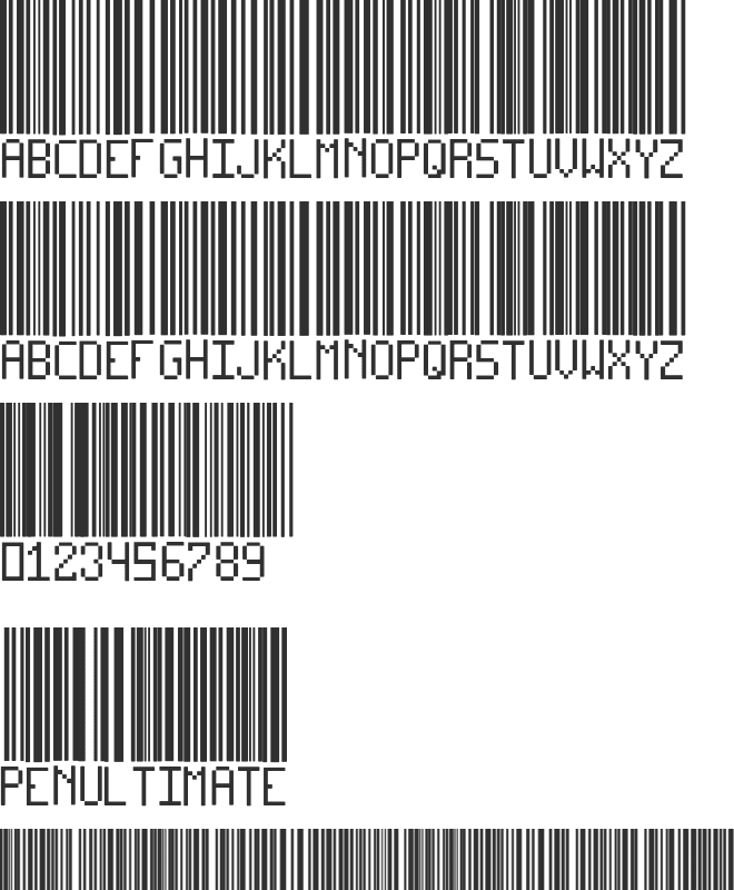 BARCODE TFB font preview