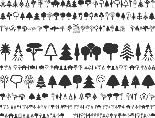 Tree Icons font preview