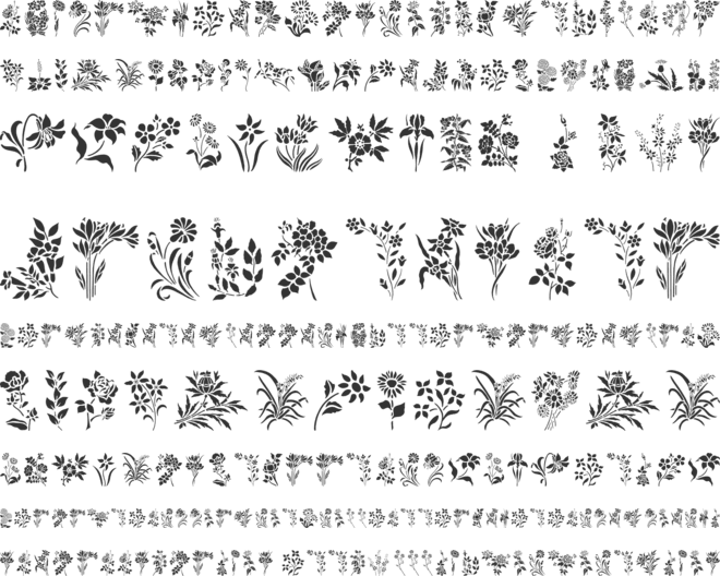 HFF Floral Stencil font preview