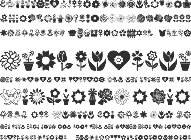 Flower Icons font preview