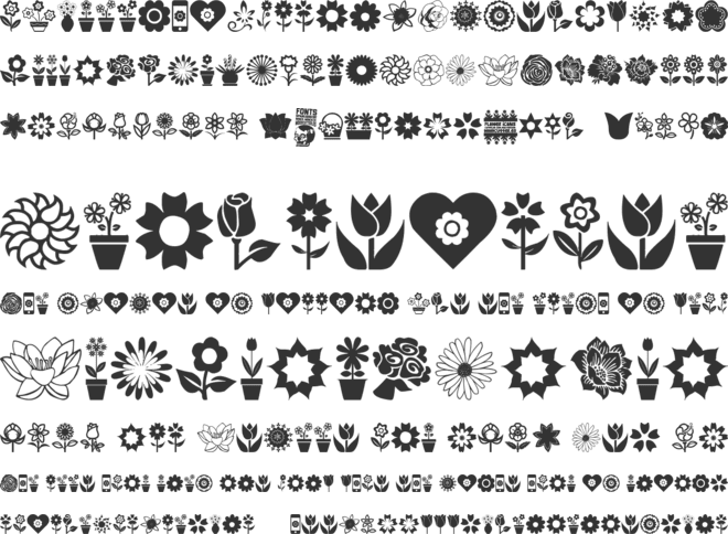 Flower Icons font preview