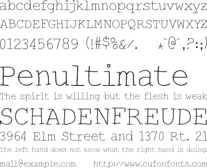 HandTypist font preview