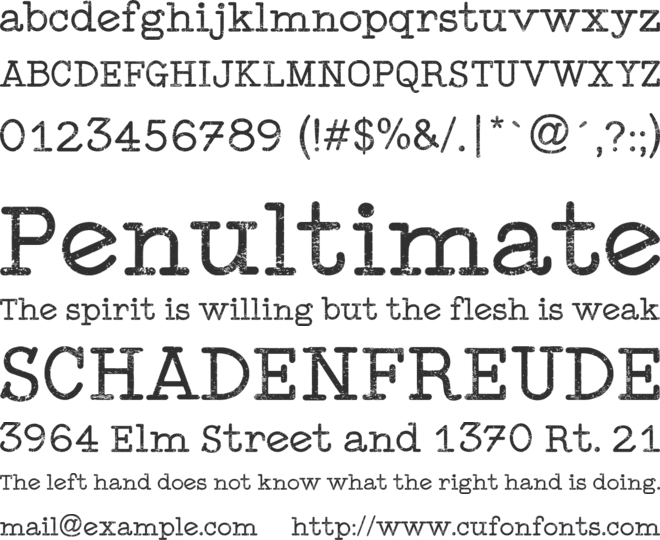 Typewriter Style font preview