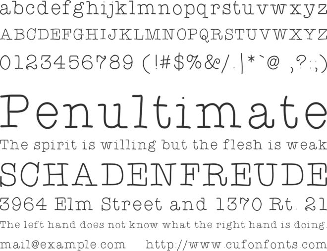 Typewriterhand font preview