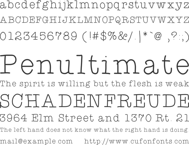 Typewriterhand font preview