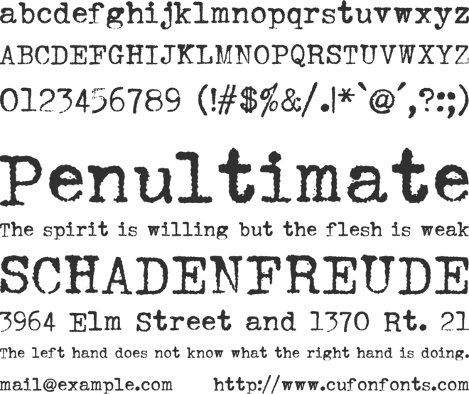 HERMES 1943 font preview