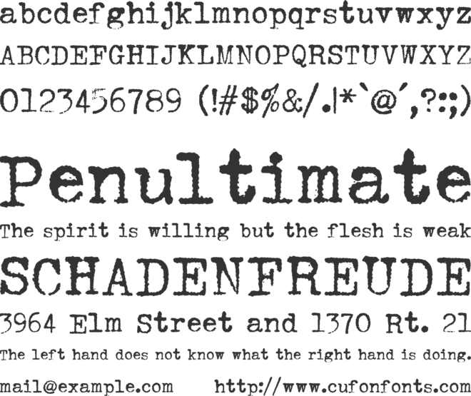 HERMES 1943 font preview