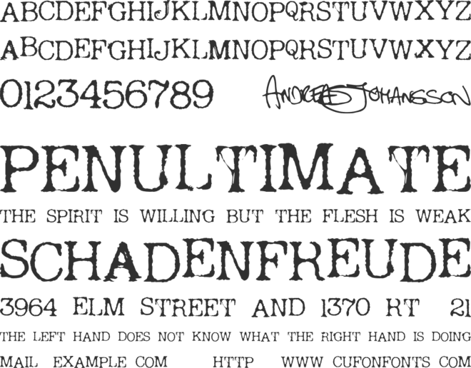 Andreas Typewriter font preview