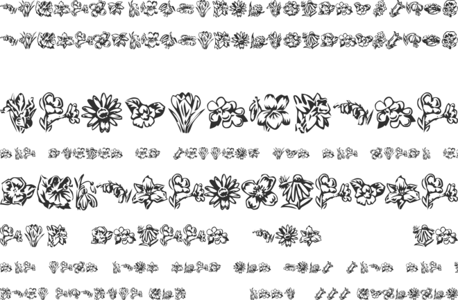 KR Beautiful Flowers 2 font preview