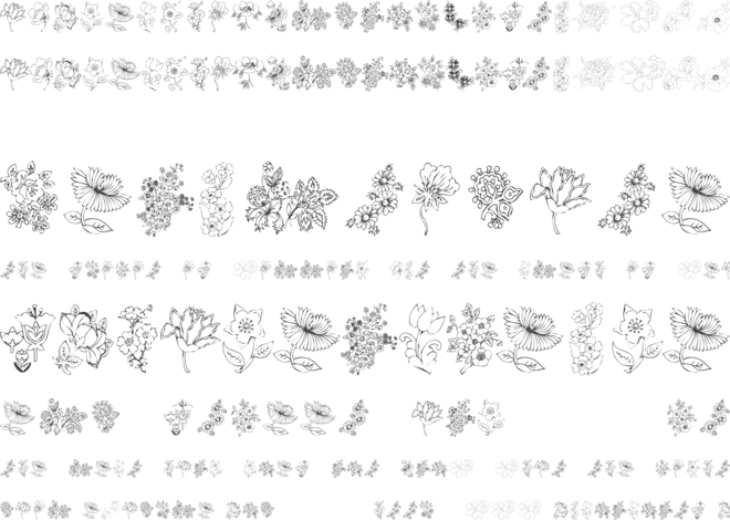 KR Floral Color Me 2 font preview