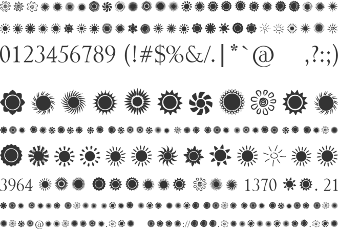Suns and Stars font preview