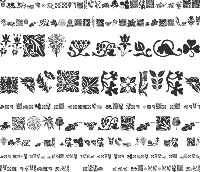 Rough Flowers font preview