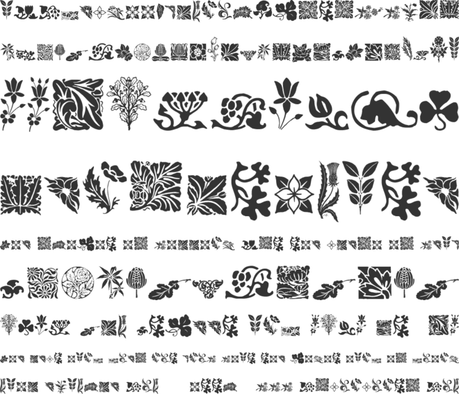 Rough Flowers font preview