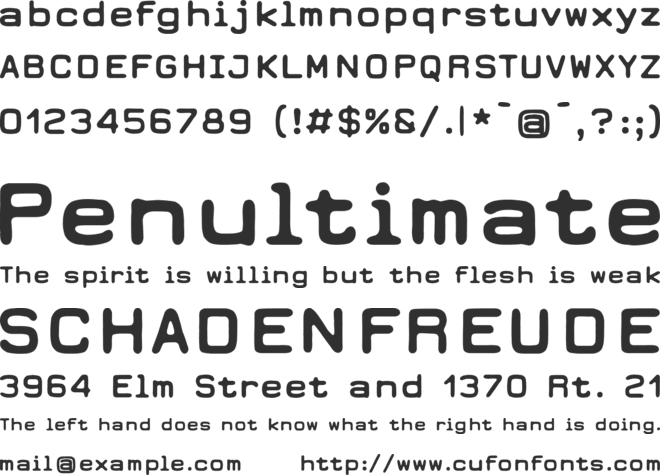 Earth 2073 font preview