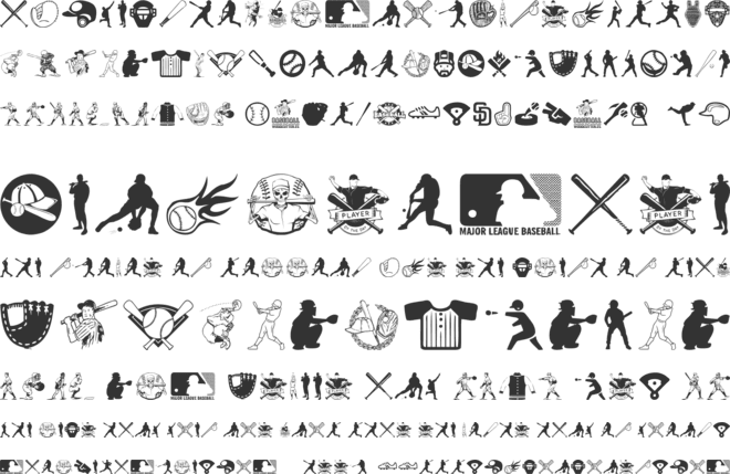Baseball Icons font preview