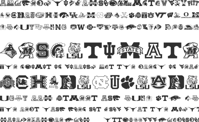 College Collage font preview