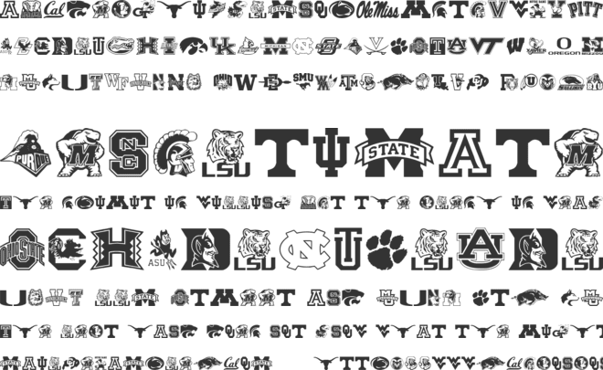 College Collage font preview