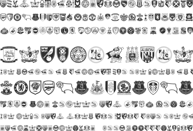 English Football Club Badges font preview