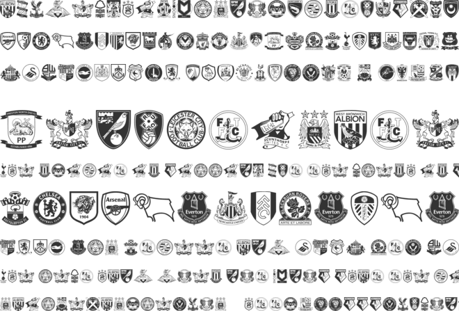 English Football Club Badges font preview