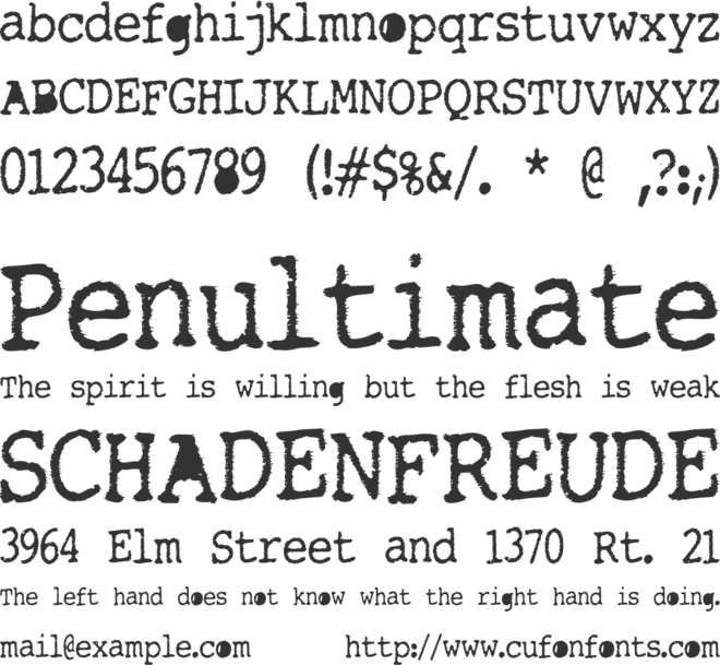 Tight Writer font preview