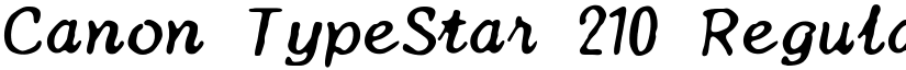 Canon TypeStar 210 Regular font