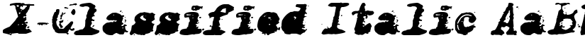 X-Classified Italic font