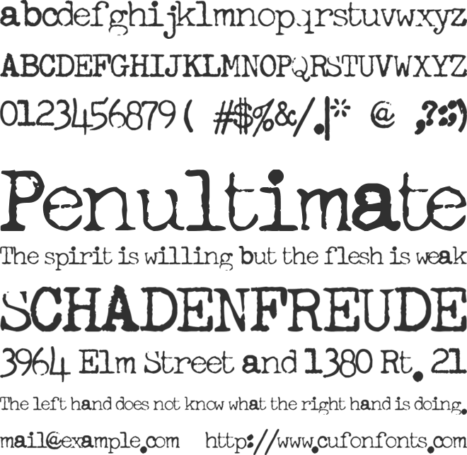 FreekyTypewriter font preview