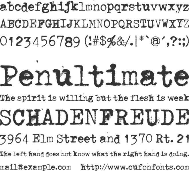 Through the night font preview