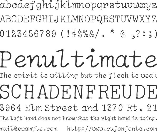 IBM Selectric font preview