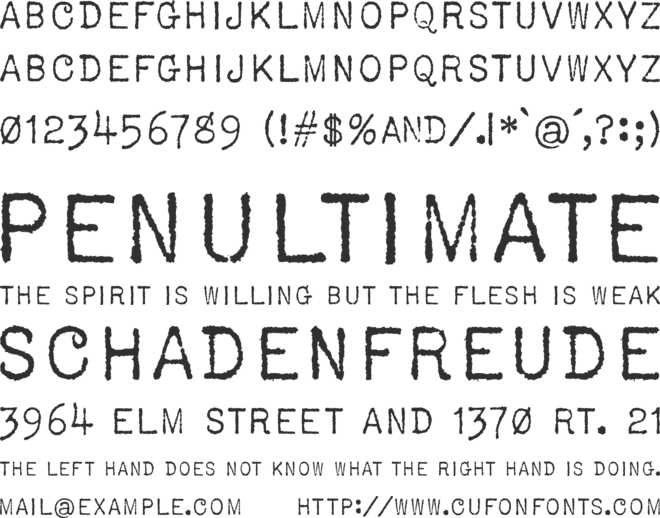 USIS 1949 font preview