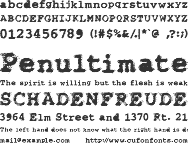 WBXflack font preview