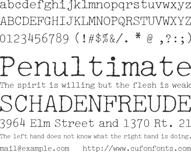 Selectric Pica font preview