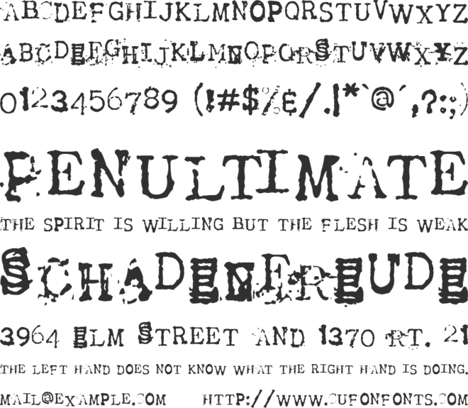 Tract font preview