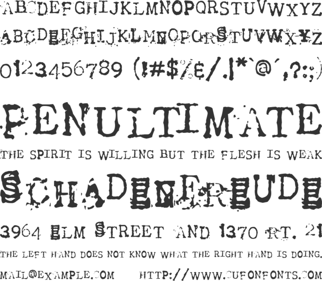 Tract font preview